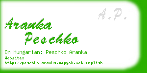 aranka peschko business card